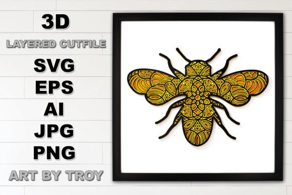 3D Bee Mandala Layered SVG Cut File: A Creative Solution for Artisans and Crafters