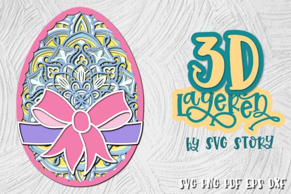 3D Layered Easter Egg Design SVG for Creative and Practical Use