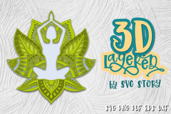 3D Mandala 04 Layered Design SVG Yoga
