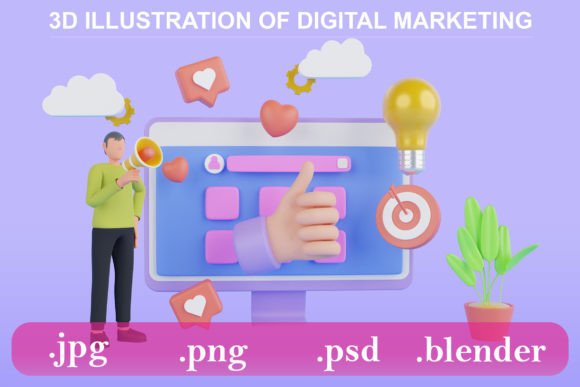3D Marketing Social Media Concept: Transforming Digital Engagement