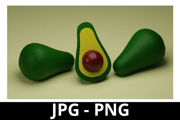 3D Rendered Avocado for Design Project