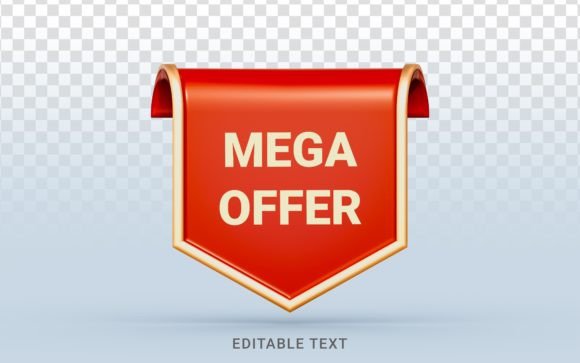 3D Sale Banner Sticker Template Design