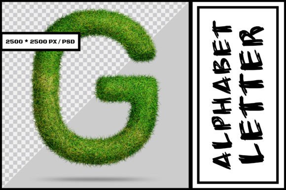 Alphabet Letter G with Grass Style
