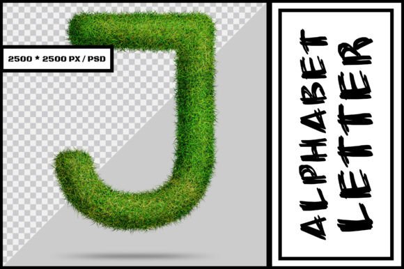 Alphabet Letter J with Grass Style: A Unique Typographic Choice