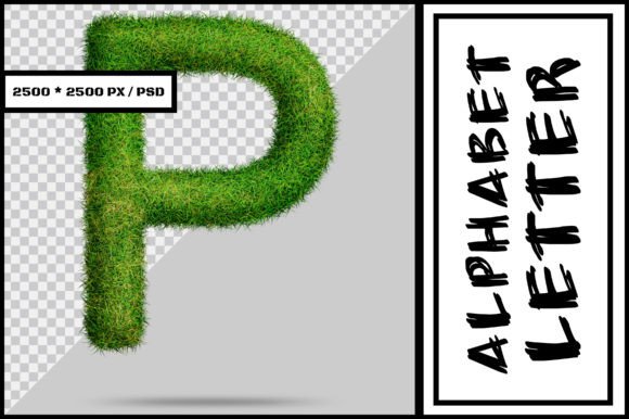 Alphabet Letter P with Grass Style: A Unique Design for Nature-Inspired Creativity