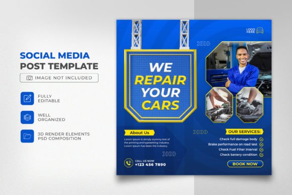 Auto Repair 3D Social Media Post Design: A Modern Approach to Visual Engagement