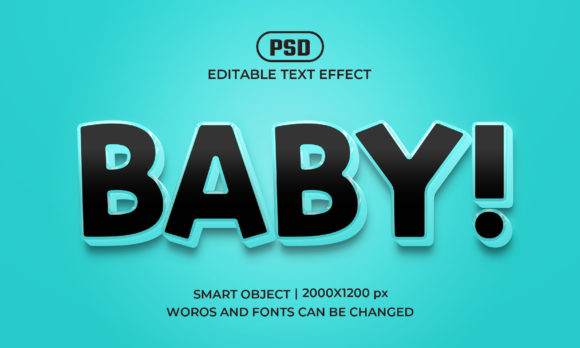 Baby 3d Text Style Effect Design for Creative Expression
