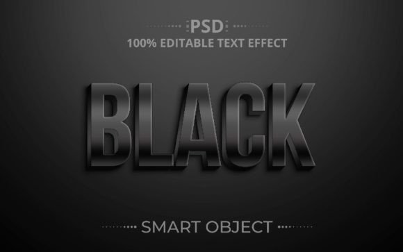 Black 3D PSD Text Effect Design: A Creative Tool for Digital Artists