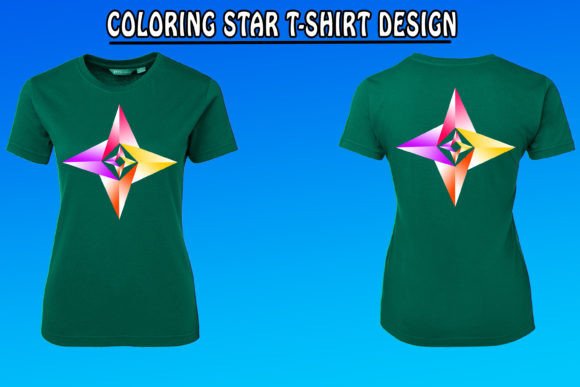 Coloring 3D Star T-Shirt Design