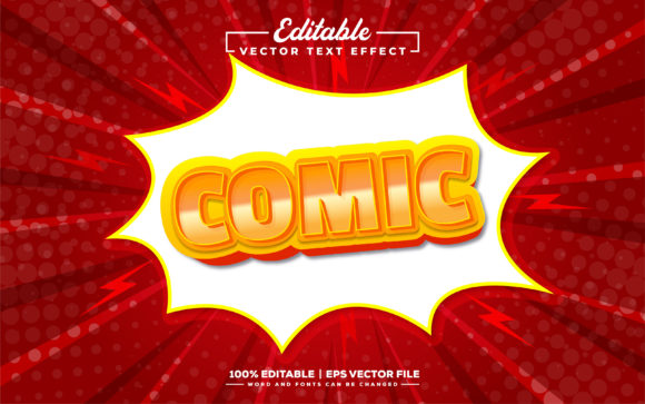 Comic 3D Editable Text Effect Design