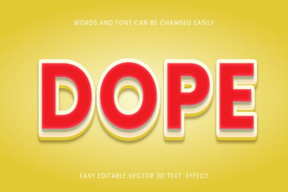 Dope 3D Editable Text Effect Design