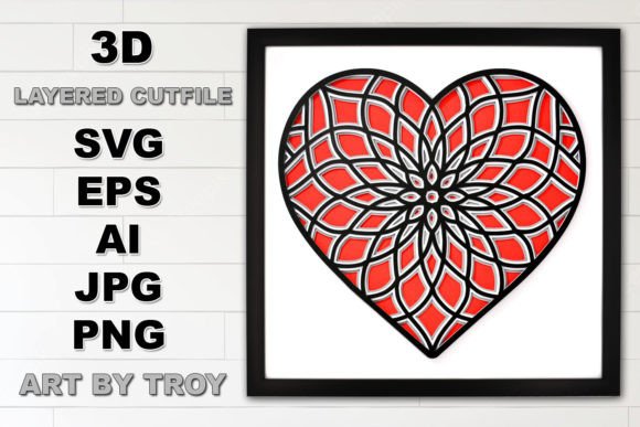 Exploring the 3D Heart Mandala Layered SVG Cut File: A Creative and Technical Journey
