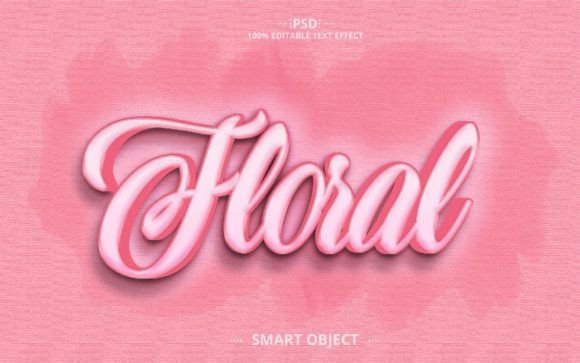 Floral 3D PSD Text Effect Design