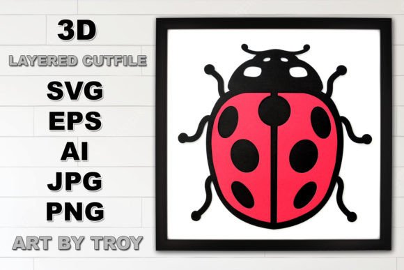 Lady Bug 3D Layered SVG Cut File