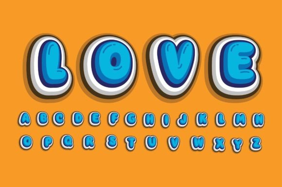 Love 3d Text. Letter Logo Design.Brandi