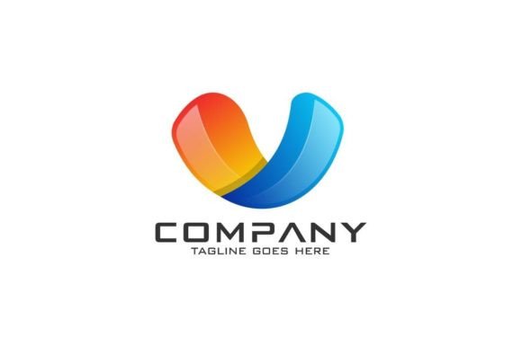 Modern 3D Letter V Logo Design