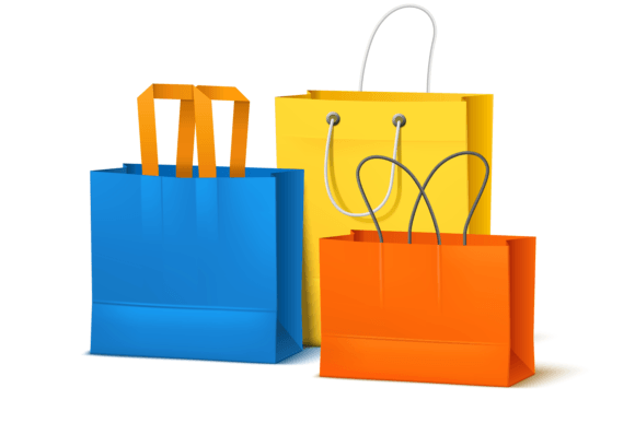 Shopping Bags Group. Realistic Colorful: A New Era in Sustainable and Stylish Shopping