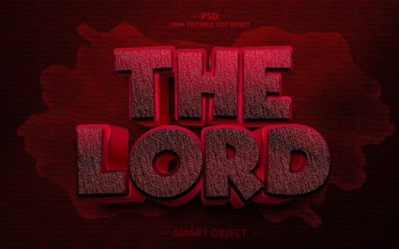 The Lord 3D PSD Text Effect Design