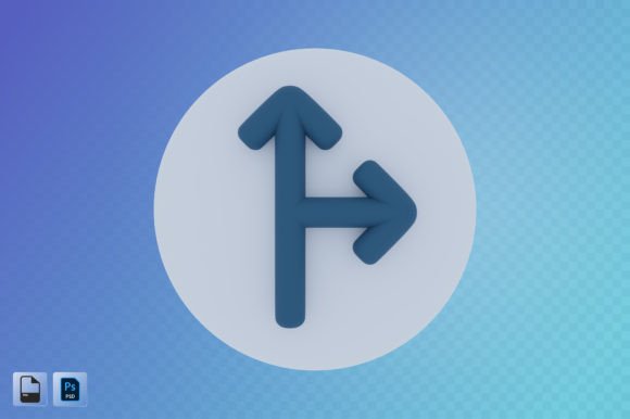 Top Right Arrow 3D Illustration: Creative Potential