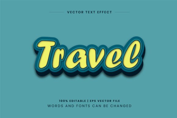 Travel 3d Editable Text Effect Design