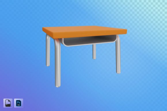 Wooden Table 3D Illustration